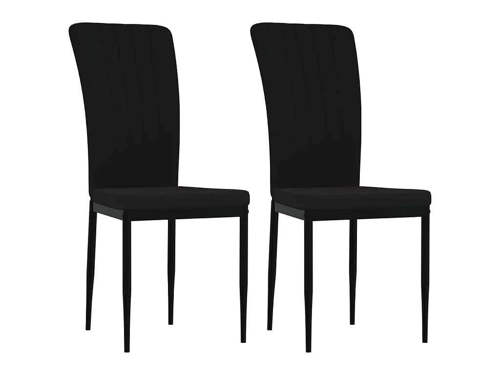 Esszimmerstühle 2 Stk. Schwarz Samt