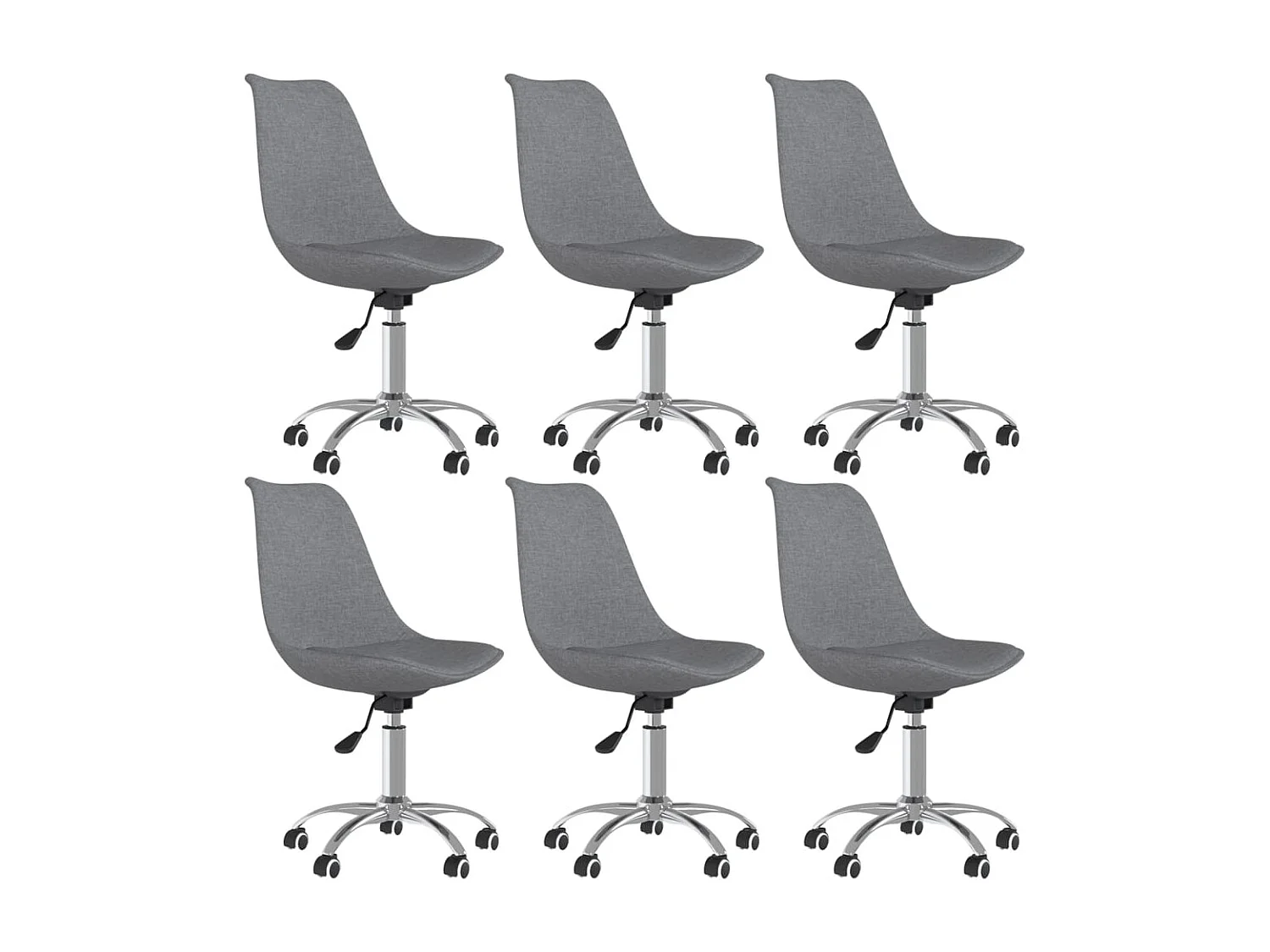 Chaises pivotantes à manger lot de 6 Gris clair Tissu