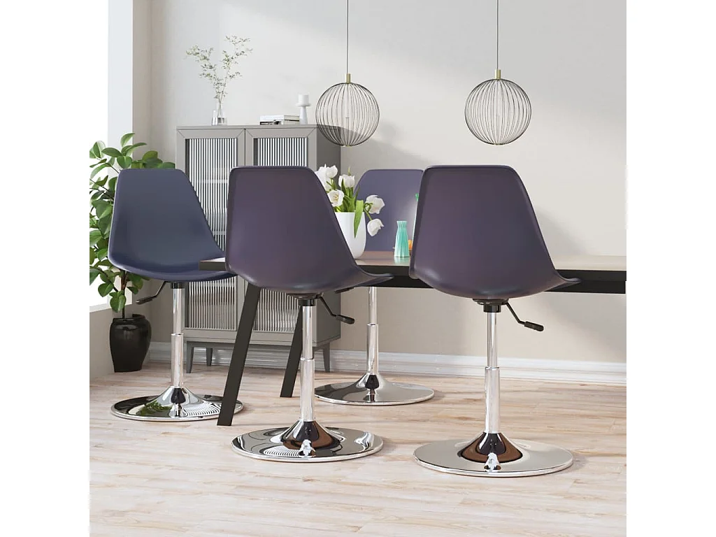 Cadeiras de jantar giratórias 4 pcs PP lilás