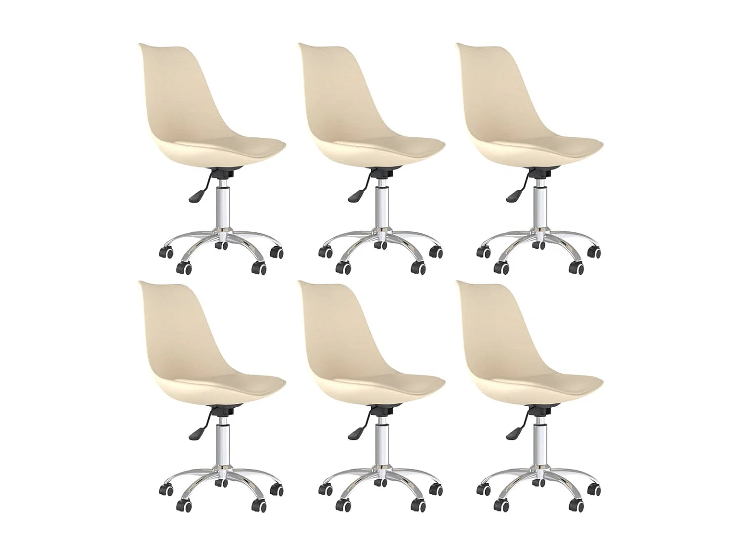 Eetkamerstoelen 6 st stof crèmekleurig