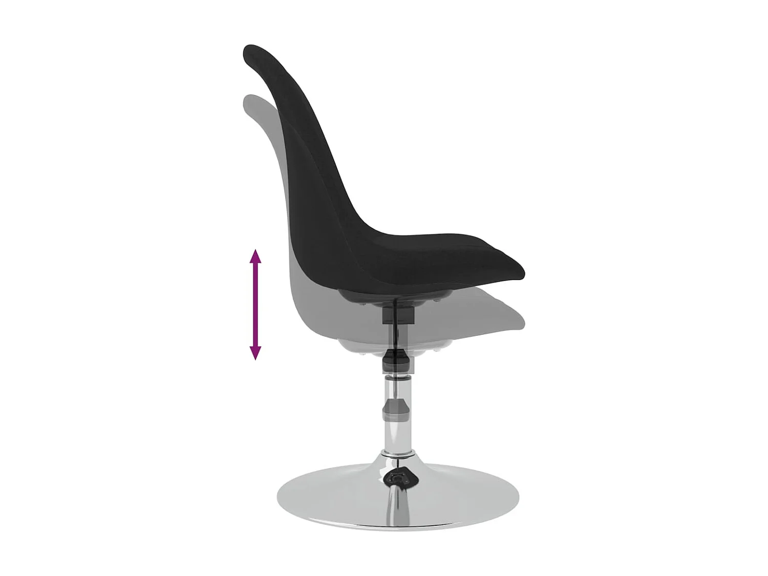 Eetkamerstoelen 4 st draaibaar stof zwart