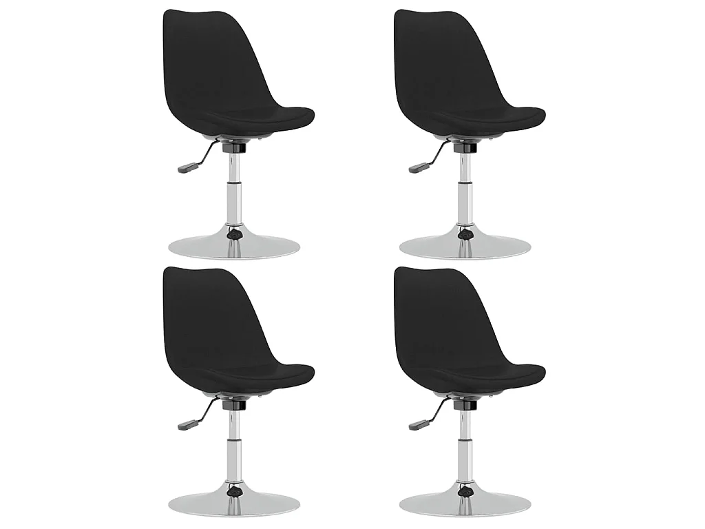 Eetkamerstoelen 4 st draaibaar stof zwart