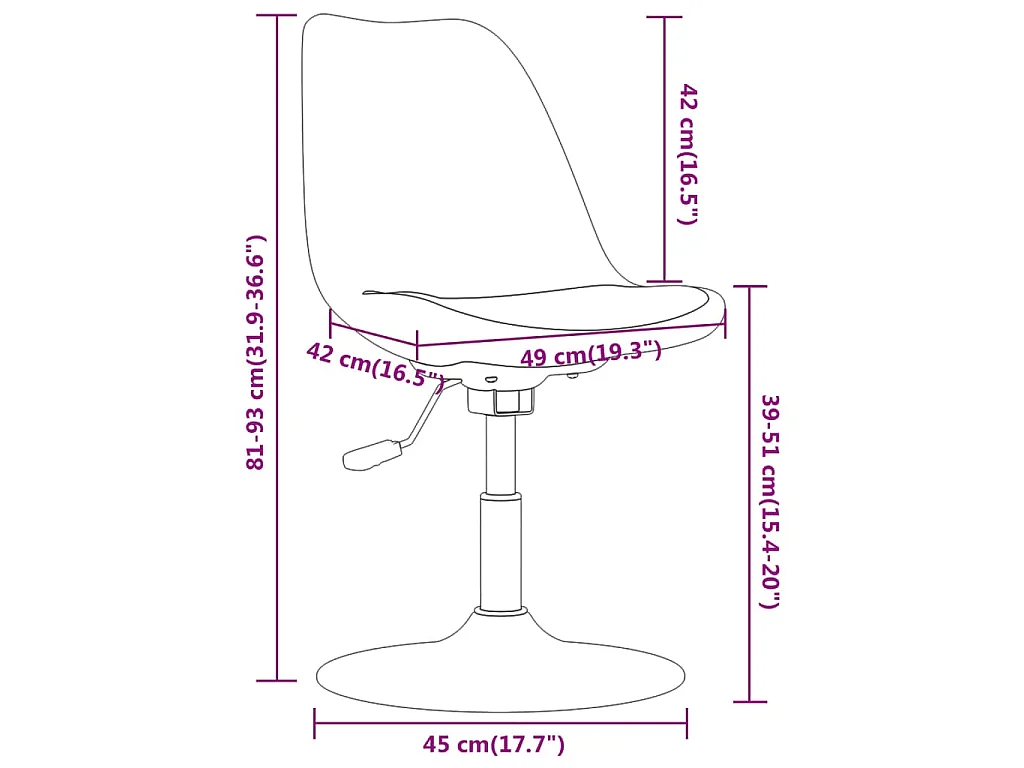 Eetkamerstoelen 4 st draaibaar stof zwart