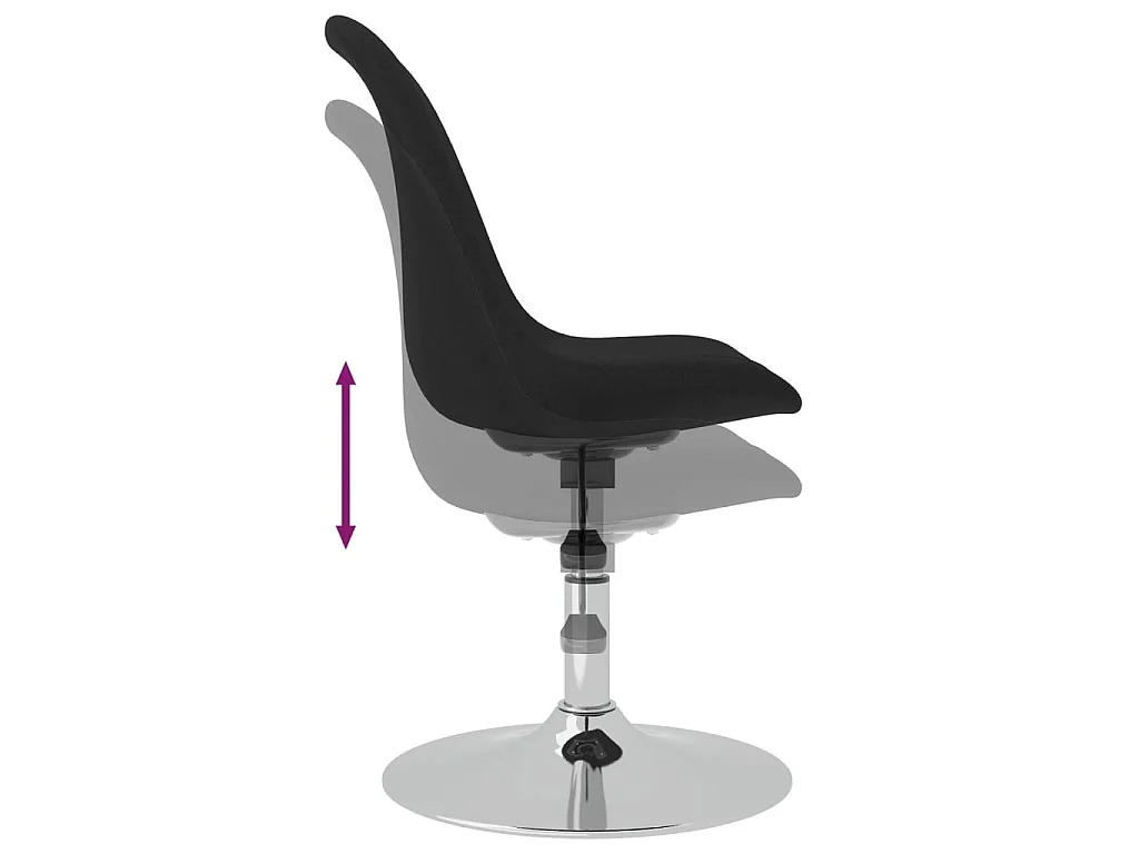 Eetkamerstoelen 4 st draaibaar stof zwart