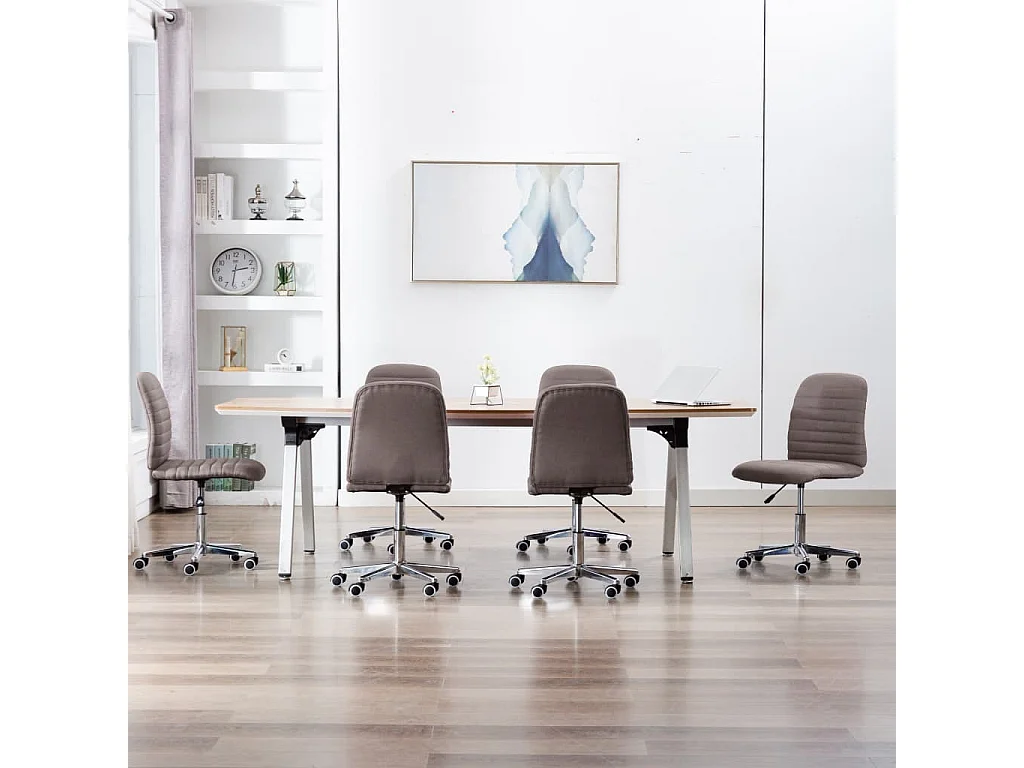 Chaises à manger lot de 6 taupe tissu