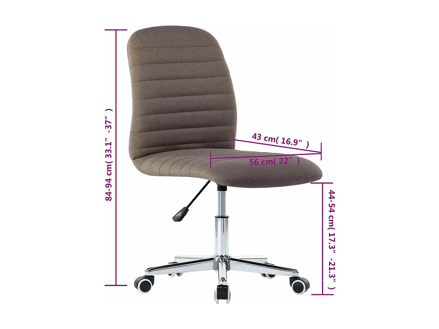 Chaises à manger lot de 6 taupe tissu