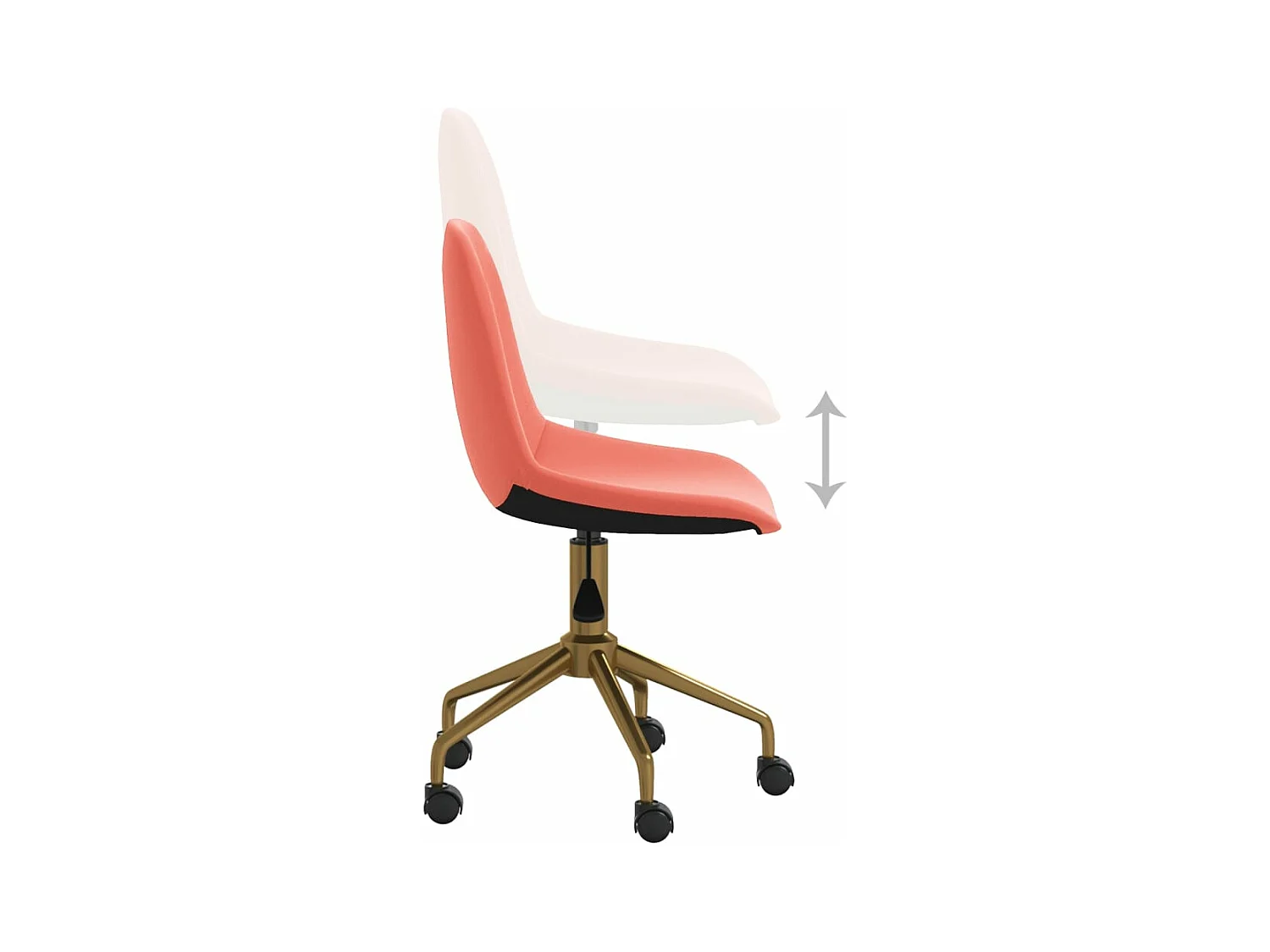 Chaises pivotantes à manger lot de 2 Rose Velours