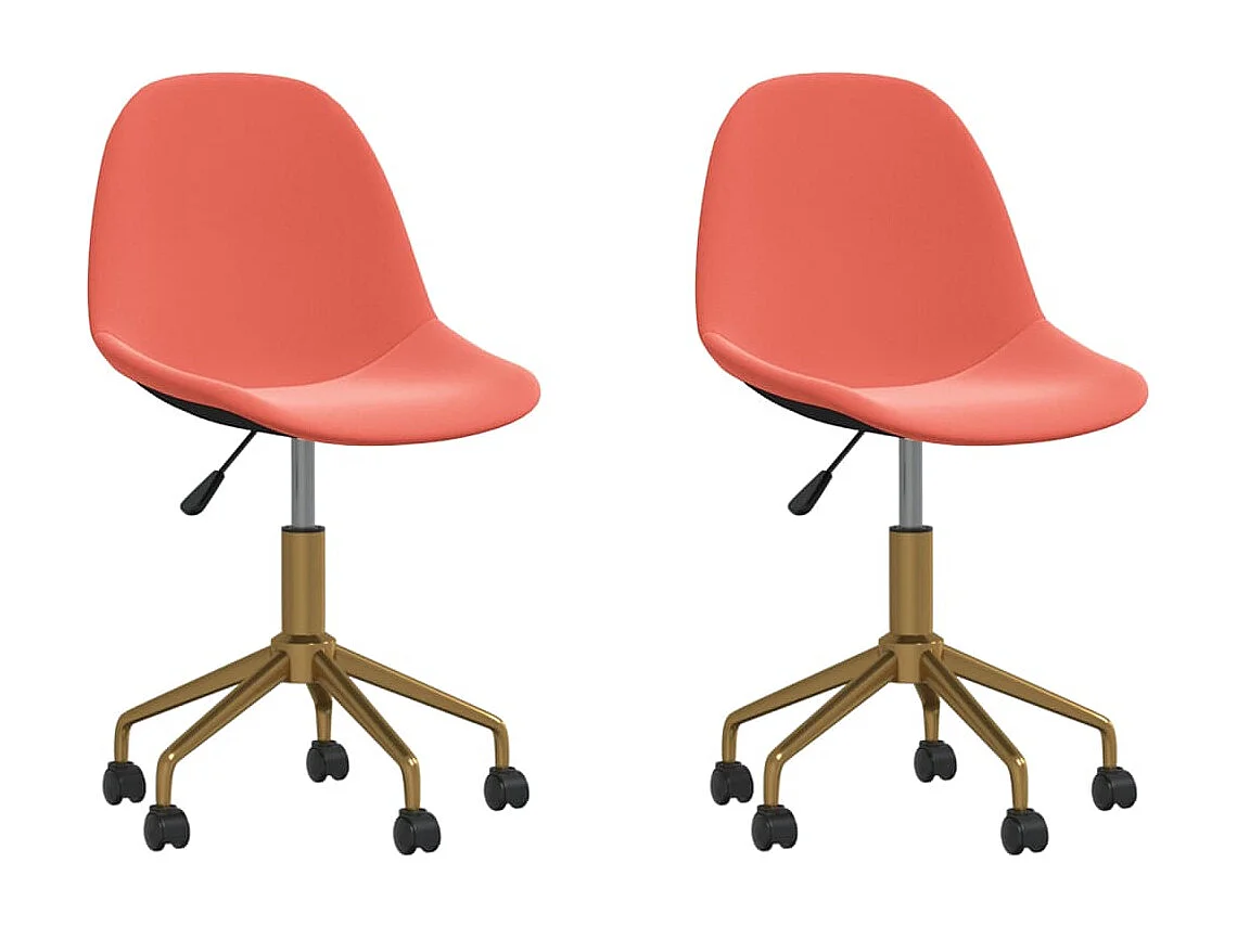 Chaises pivotantes à manger lot de 2 Rose Velours