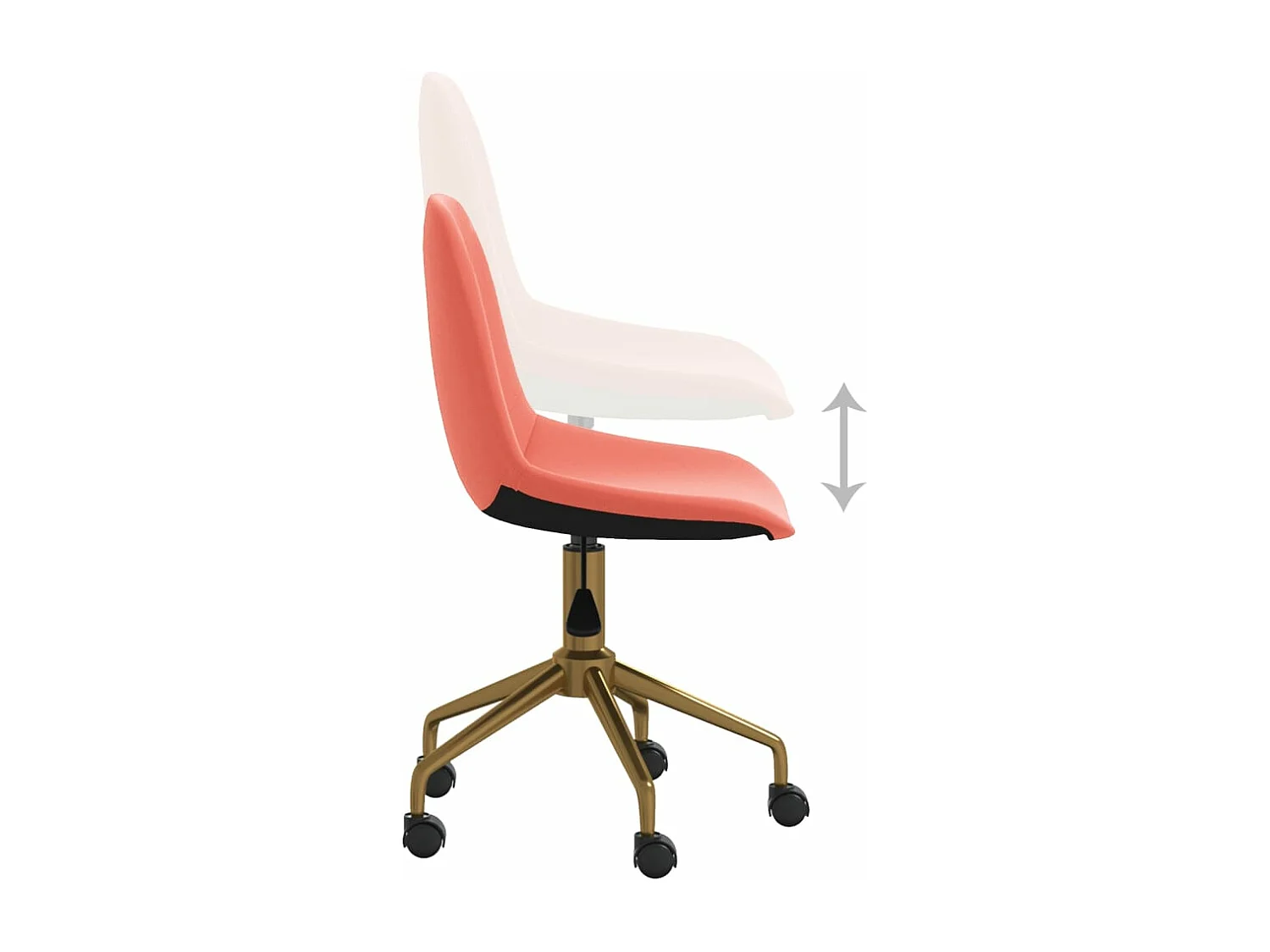 Chaises pivotantes à manger lot de 2 Rose Velours