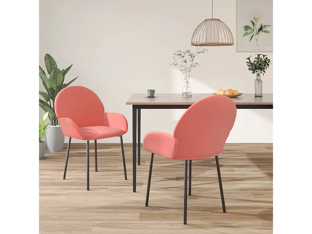 Chaises à manger lot de 2 Rose Velours