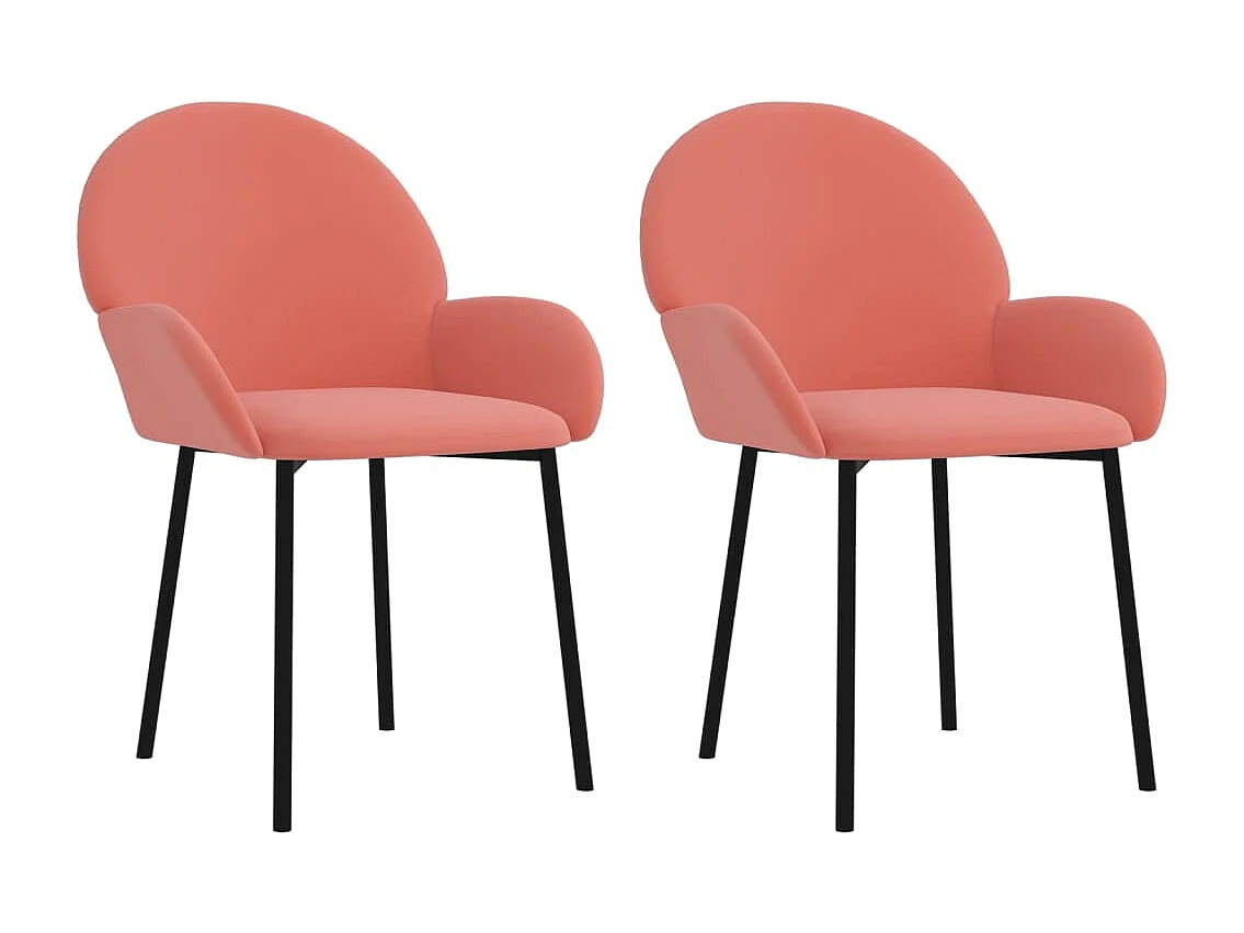Chaises à manger lot de 2 Rose Velours