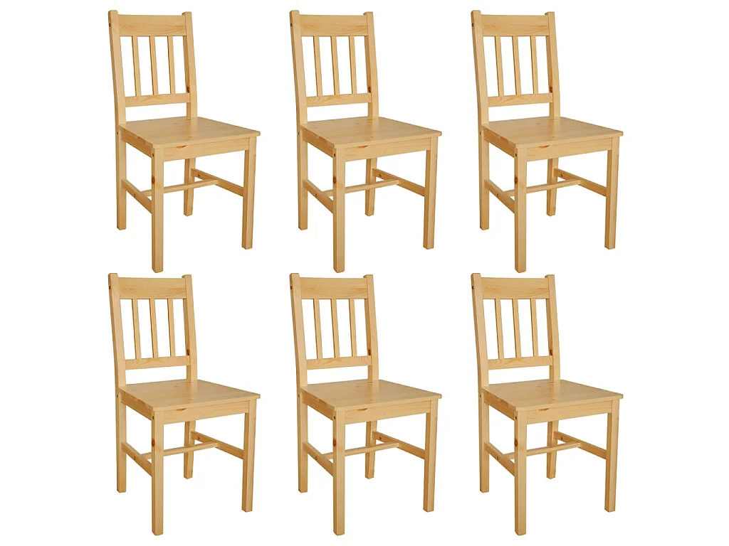 Chaises à manger lot de 6 pinède