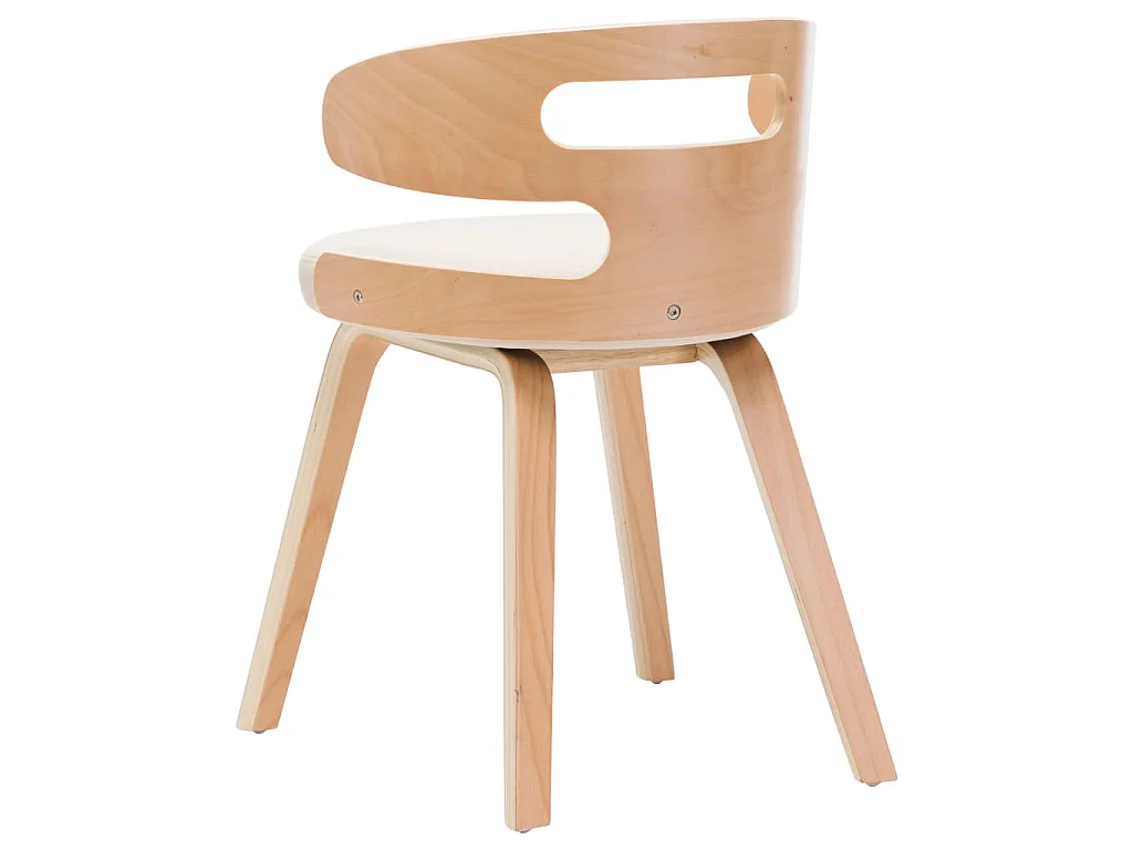 Sedie da Pranzo 2 pz in Legno Curvato e Similpelle Crema