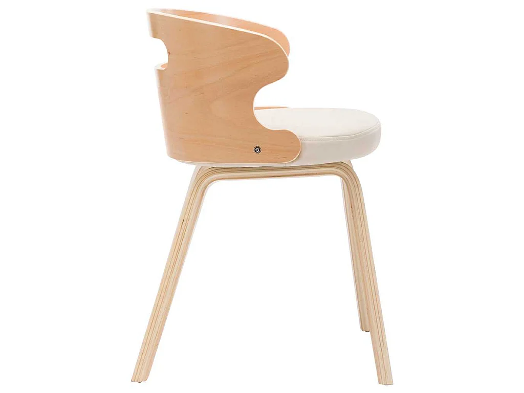 Esszimmerstühle 2 Stk. Creme Bugholz und Kunstleder