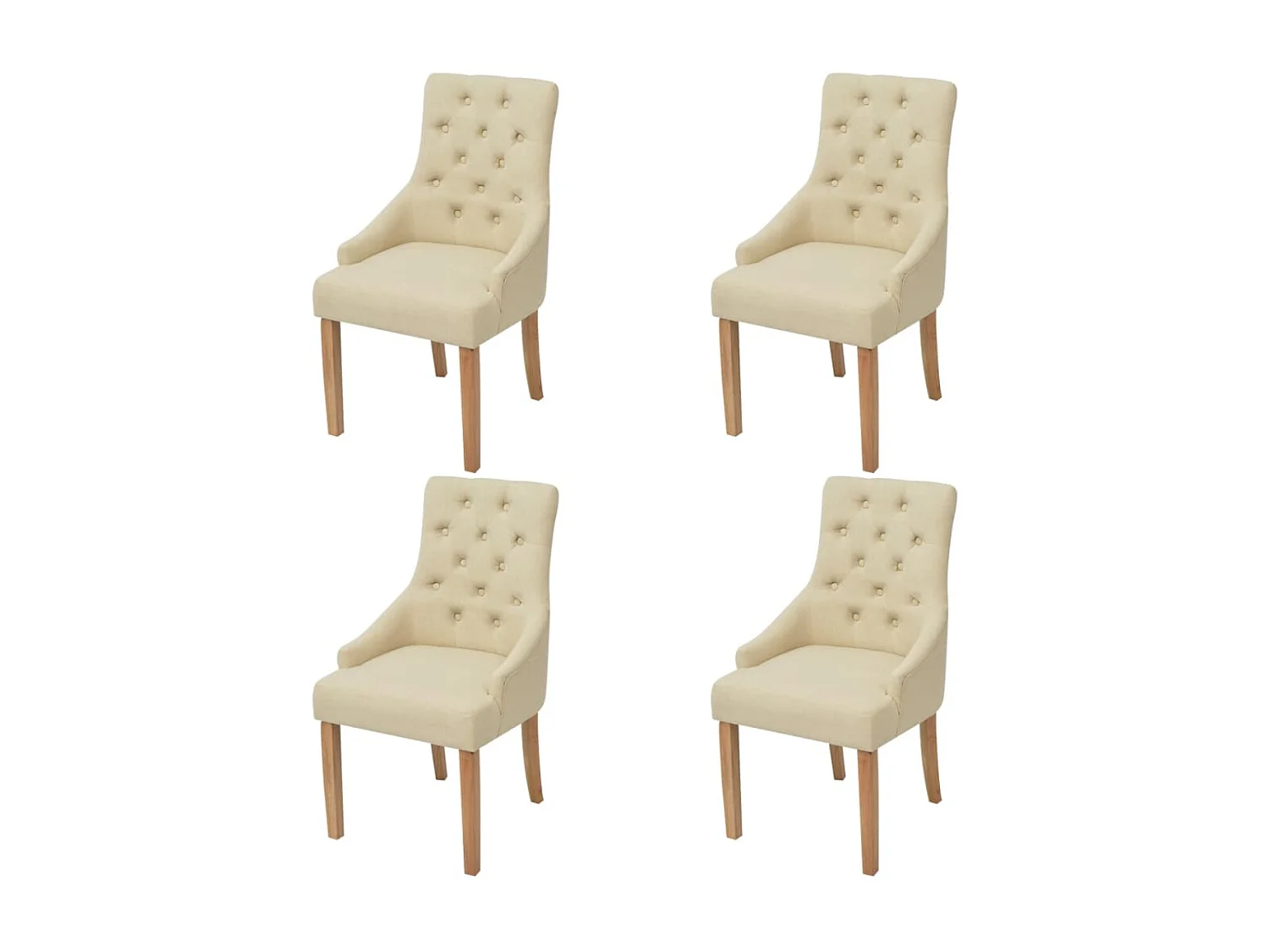 Eetkamerstoelen 4 st stof crèmekleurig