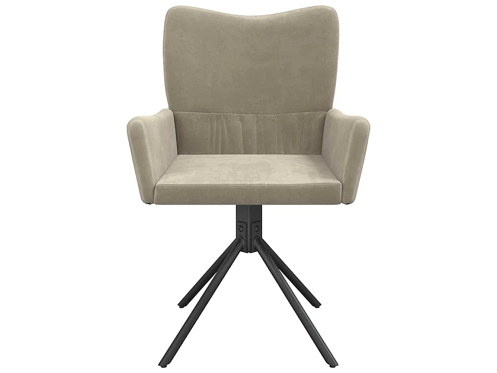 Cadeiras de jantar giratórias 2 pcs veludo cinzento-claro