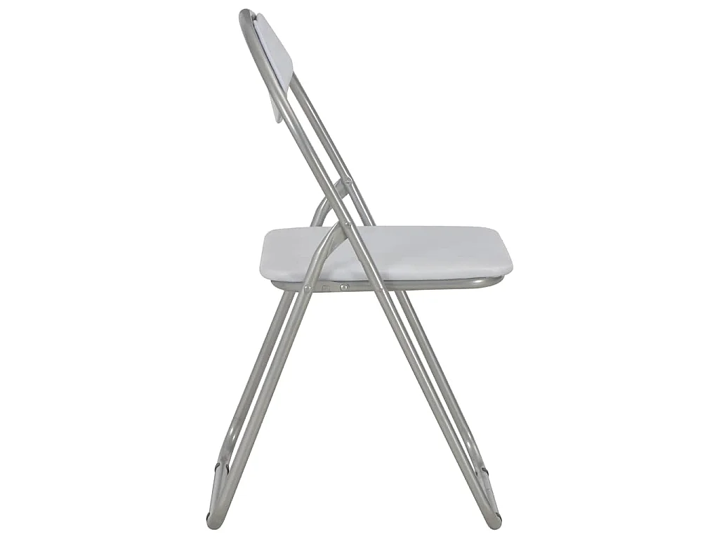 Chaises pliantes 2 pièces en similicuir blanc
