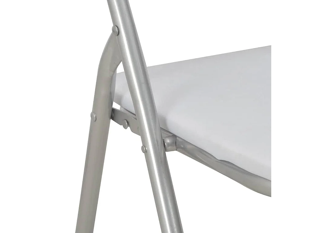 Chaises pliantes 2 pièces en similicuir blanc