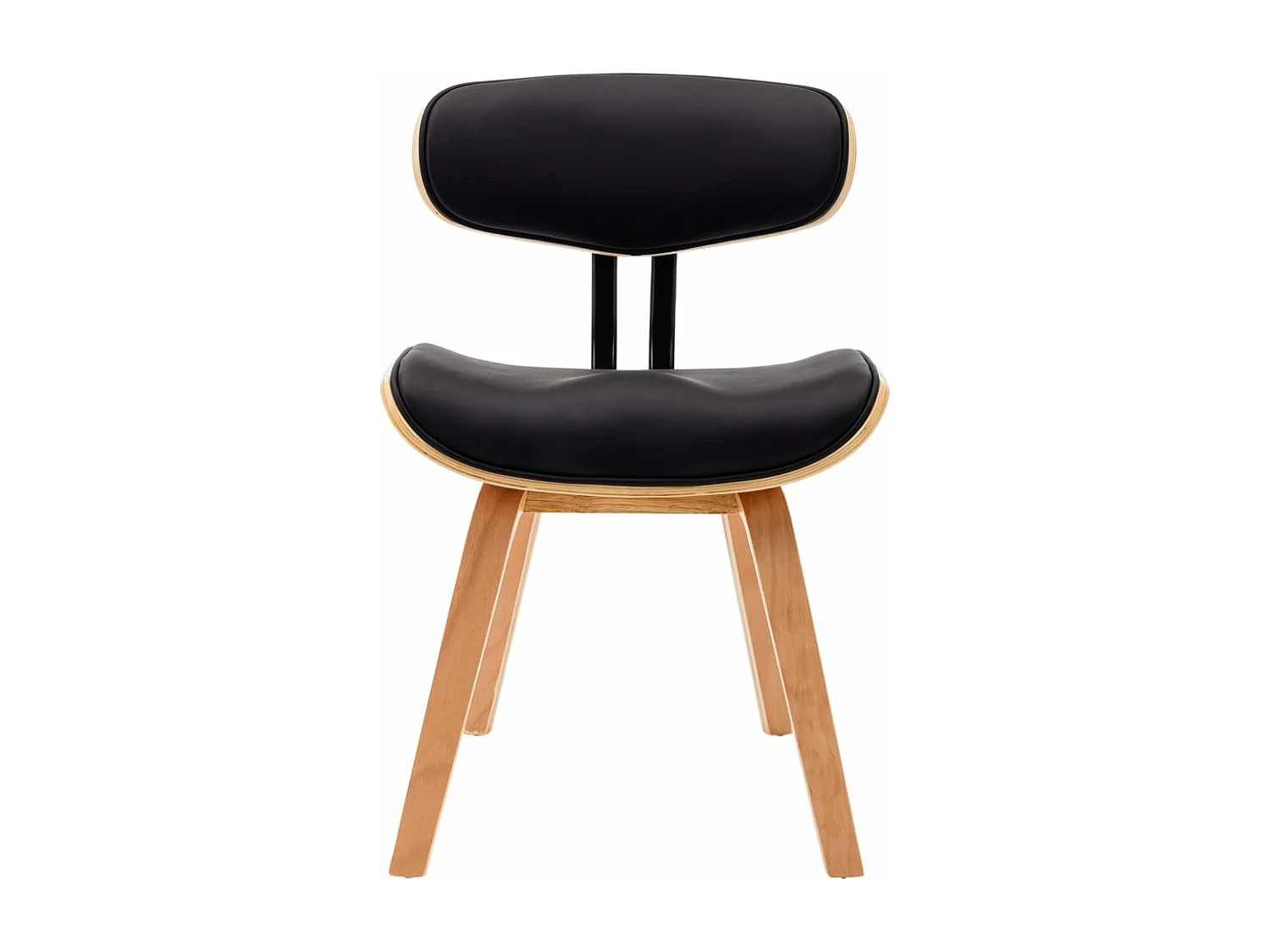 Chaises à manger lot de 6 noir bois courbé et similicuir