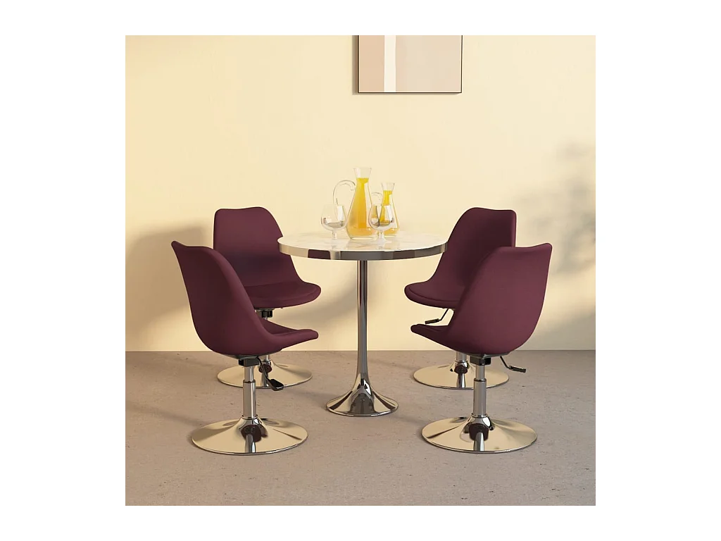 Chaises pivotantes à manger lot de 4 violet tissu