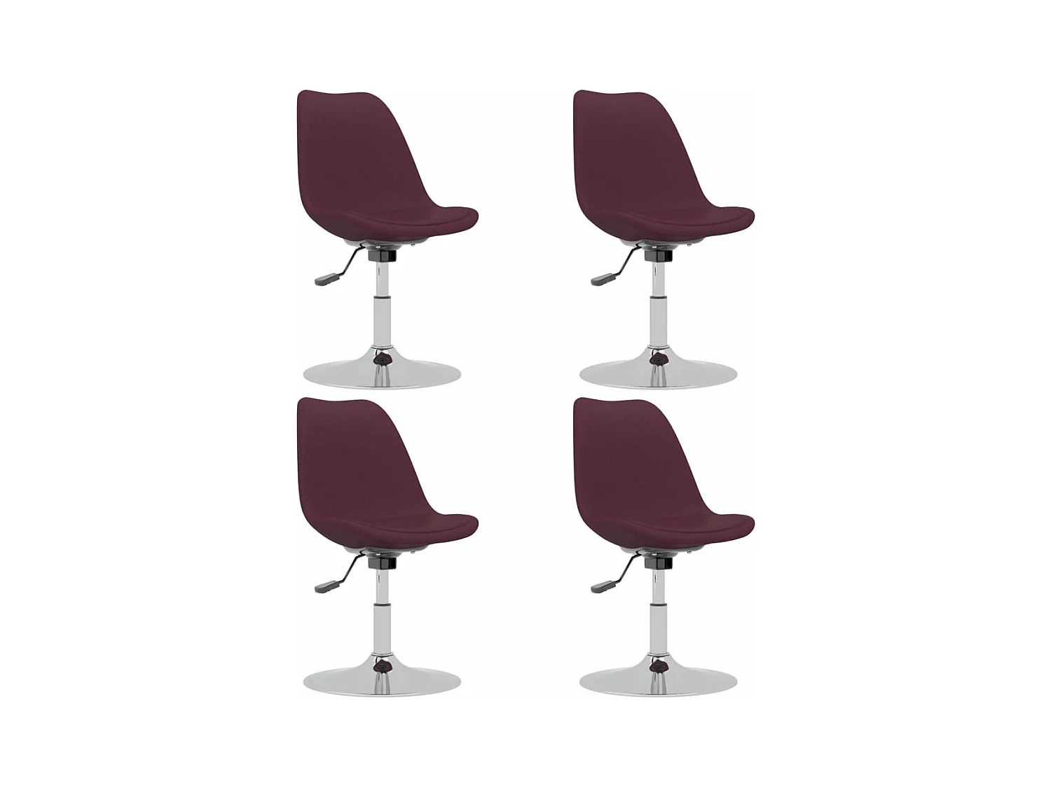 Cadeiras de jantar giratórias 4 pcs tecido roxo