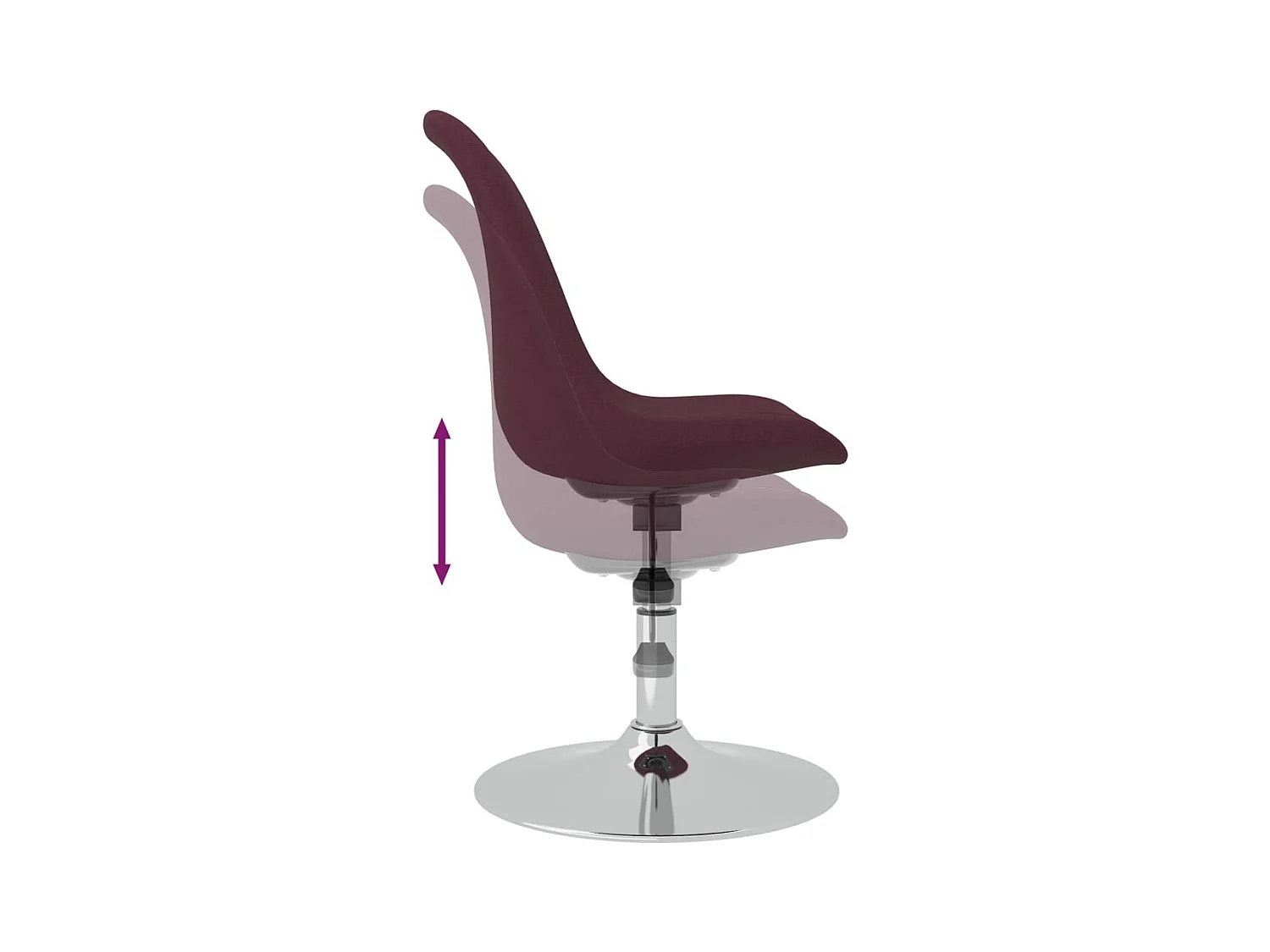 Cadeiras de jantar giratórias 4 pcs tecido roxo