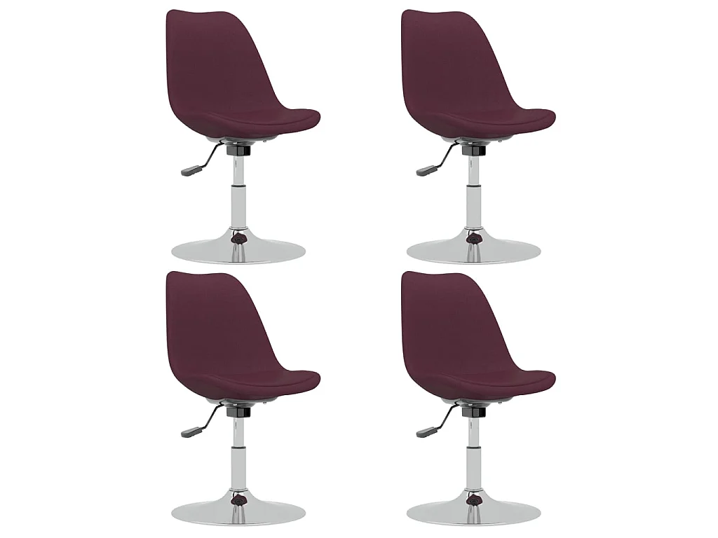 Eetkamerstoelen draaibaar 4 st stof paars