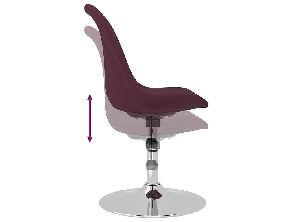 Eetkamerstoelen draaibaar 4 st stof paars