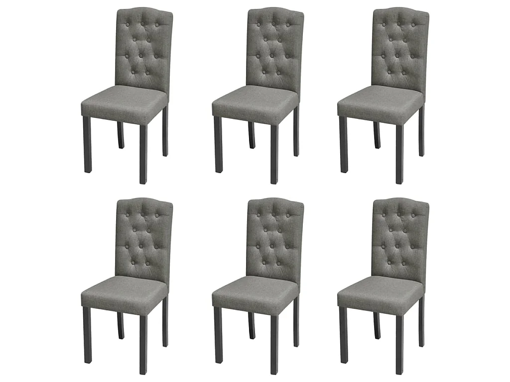 Eetkamerstoelen 6 st stof grijs