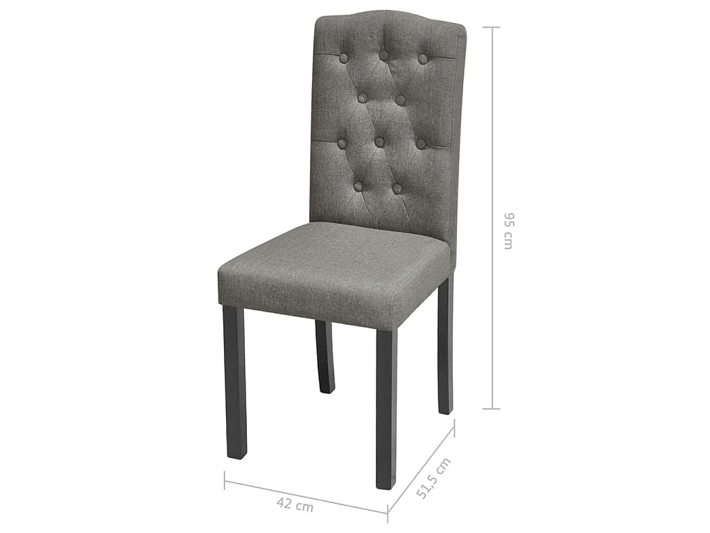 Eetkamerstoelen 6 st stof grijs