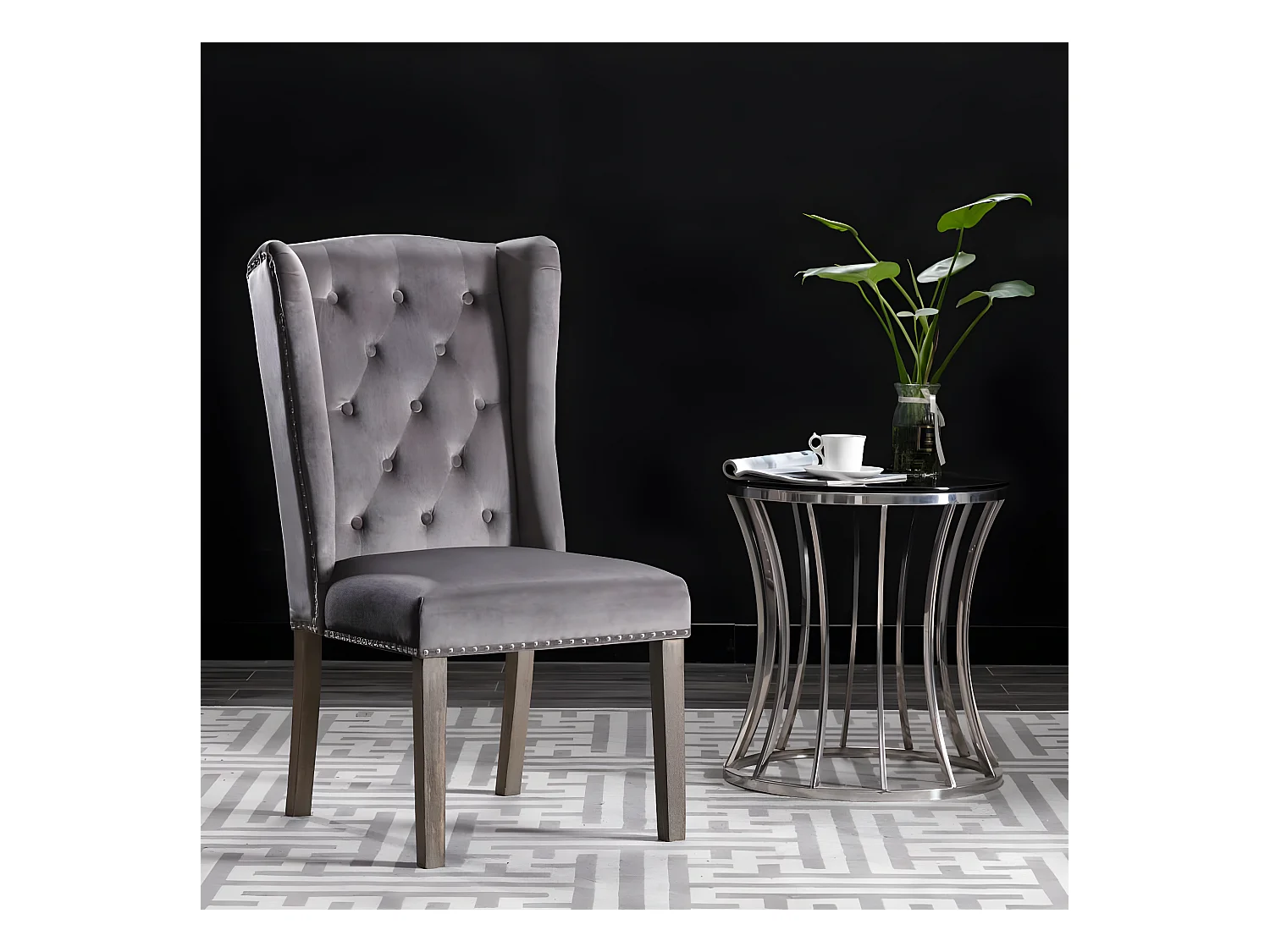 Chaise à manger Gris Velours