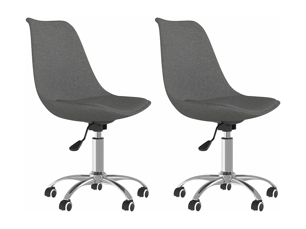 Chaises pivotantes à manger lot de 2 Gris foncé Tissu