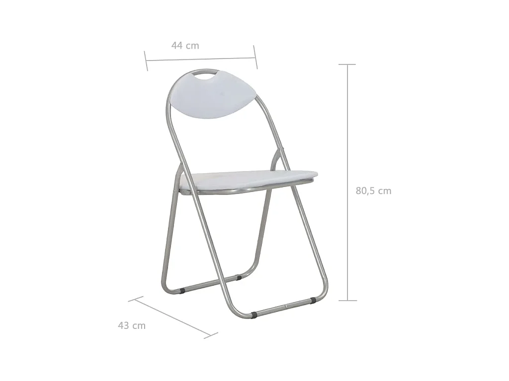 Chaises pliantes 6 pièces en similicuir blanc