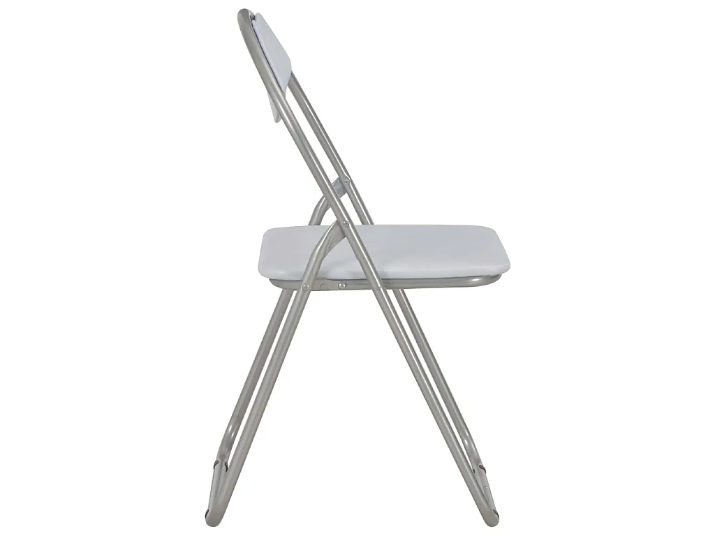 Chaises pliantes 6 pièces en similicuir blanc