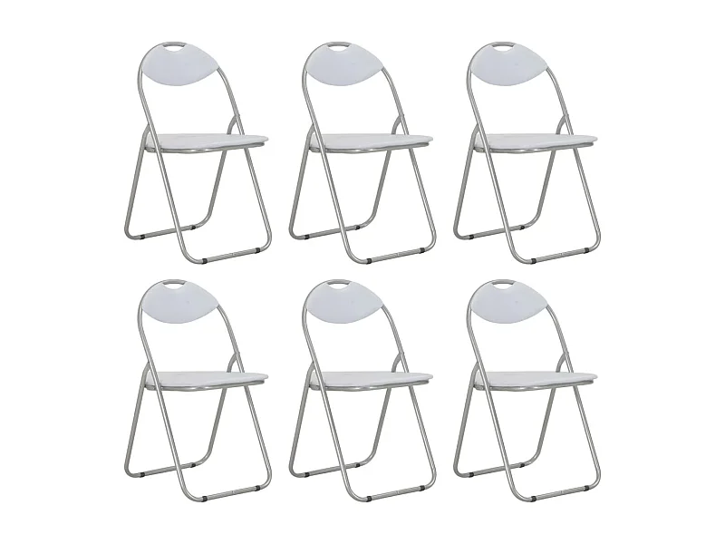 Eetkamerstoelen inklapbaar 6 st kunstleer wit