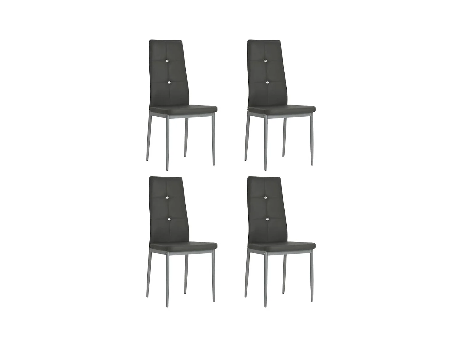 Chaises à manger lot de 4 gris similicuir
