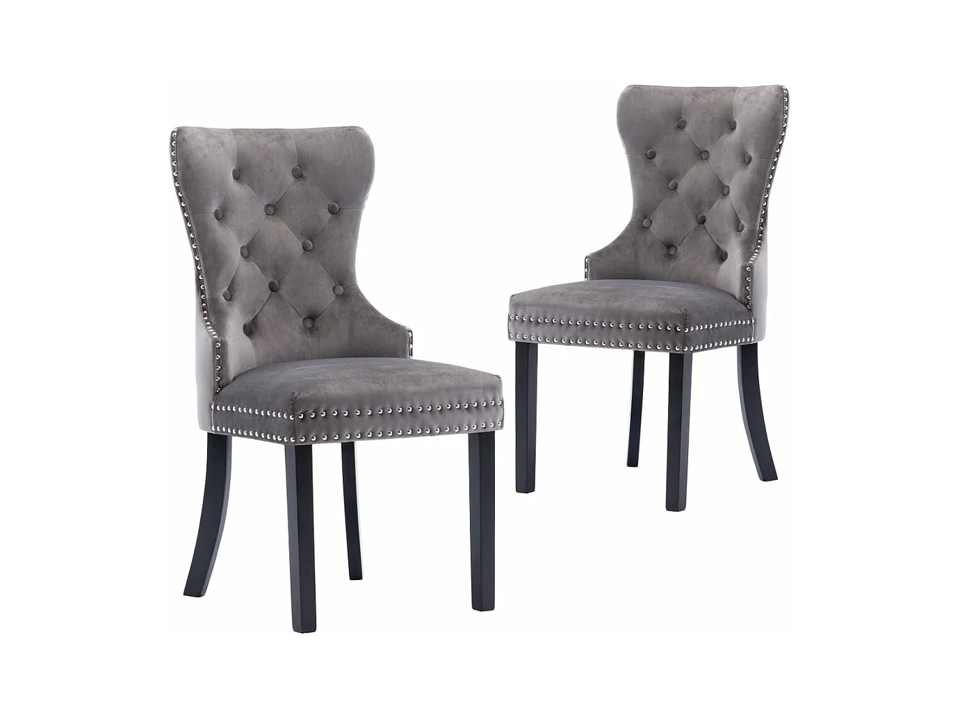 Chaises à manger lot de 2 gris velours