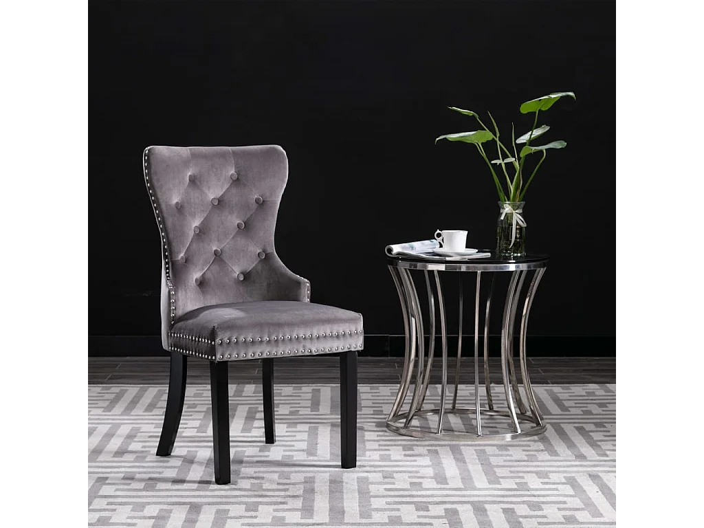 Eetkamerstoelen 2 st fluweel grijs