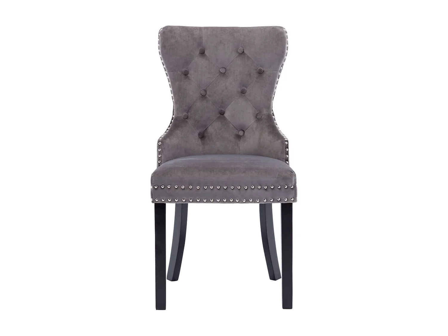 Eetkamerstoelen 2 st fluweel grijs