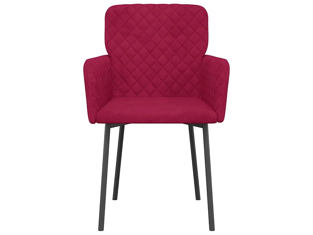Sedie da Pranzo 2 pz Rosso Vino in Velluto