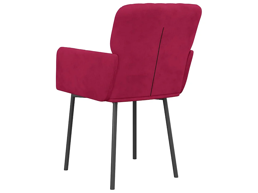 Sedie da Pranzo 2 pz Rosso Vino in Velluto