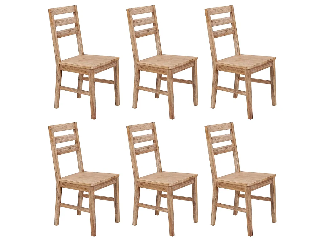Cadeiras de jantar 6 pcs madeira de acácia maciça