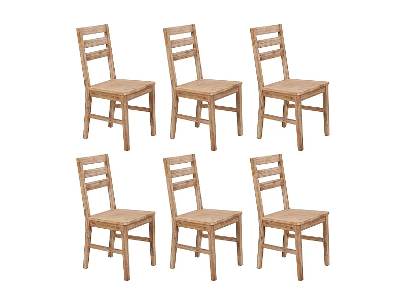 Cadeiras de jantar 6 pcs madeira de acácia maciça