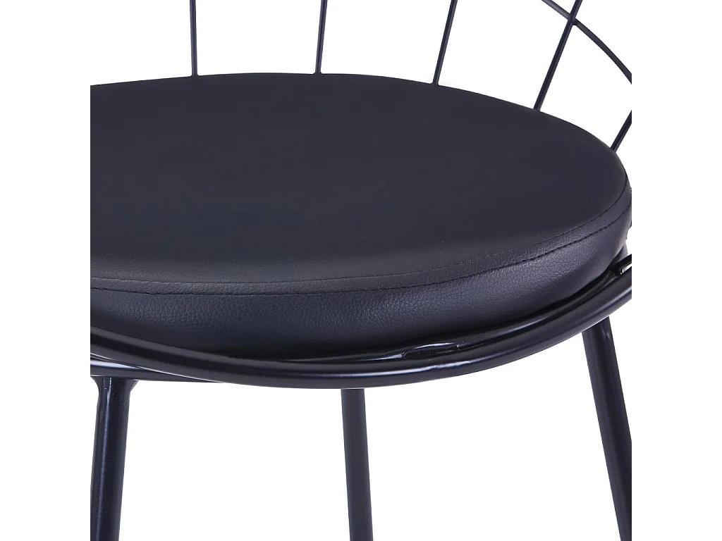 Eetkamerstoelen met kunstleren zittingen 4 st staal zwart