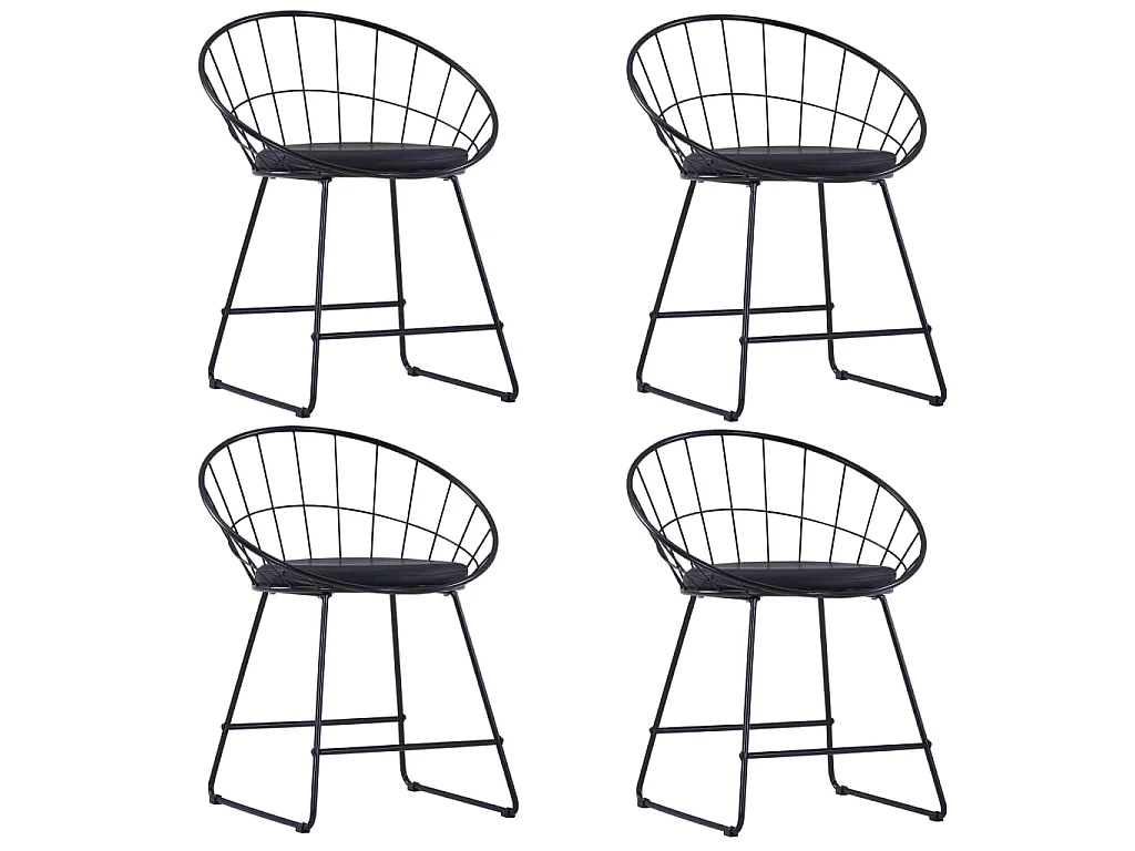 Chaises à manger similicuir lot de 4 noir acier