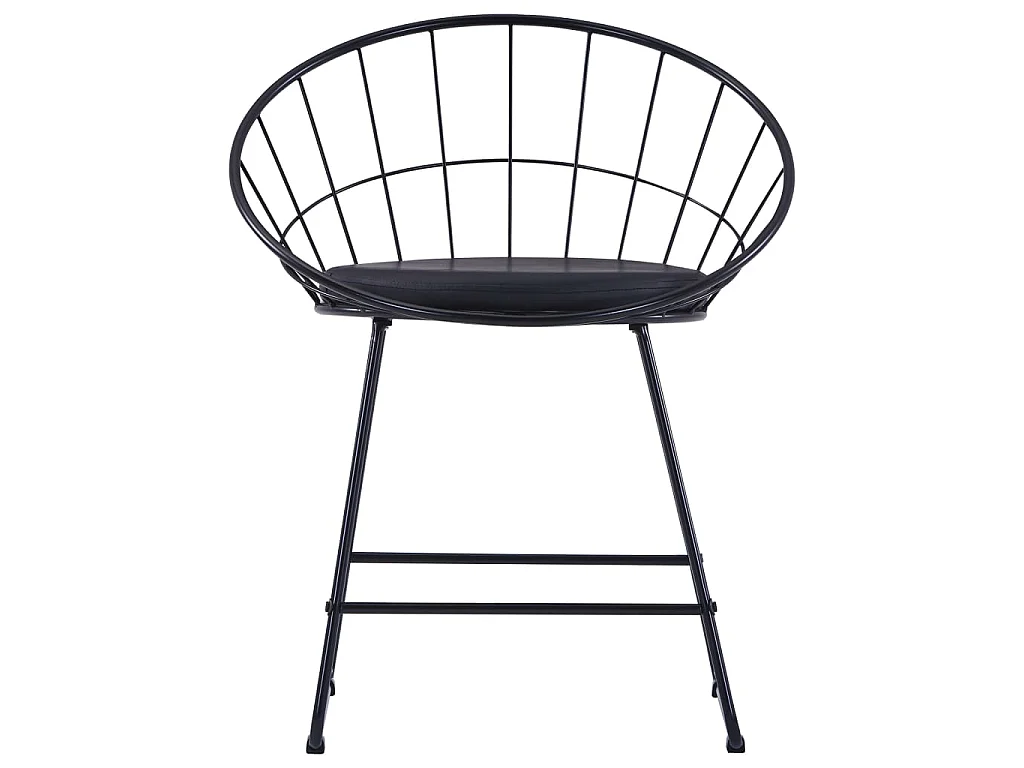 Chaises à manger similicuir lot de 4 noir acier