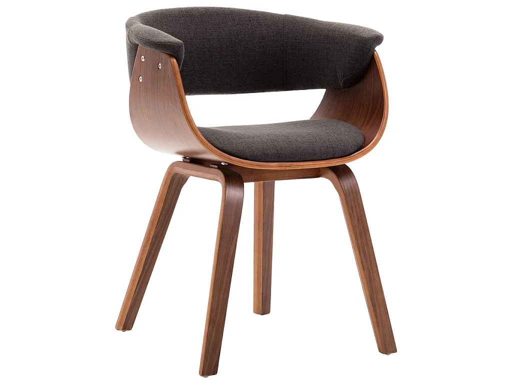 Silla de comedor madera curvada y tela gris