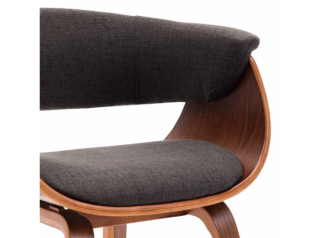 Silla de comedor madera curvada y tela gris