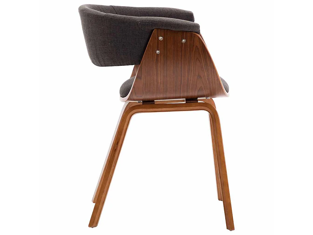Silla de comedor madera curvada y tela gris