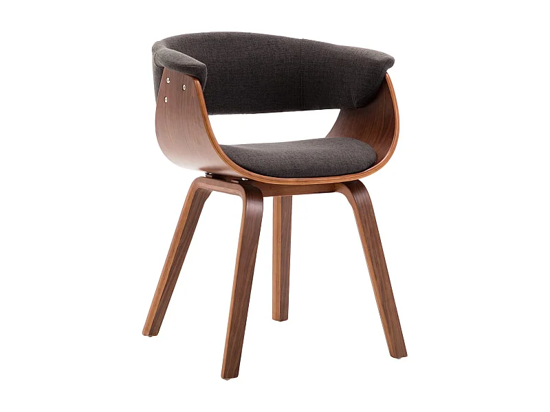 Chaise à manger Gris Bois courbé et tissu
